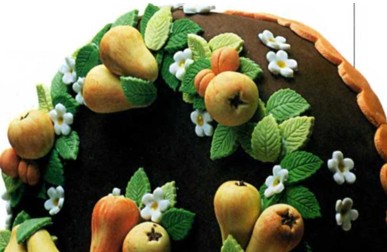 делаем яблоки груши апельсины для украшения тортов